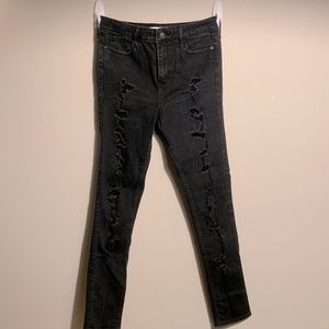 A&F High Rise Black Skinny Jeans